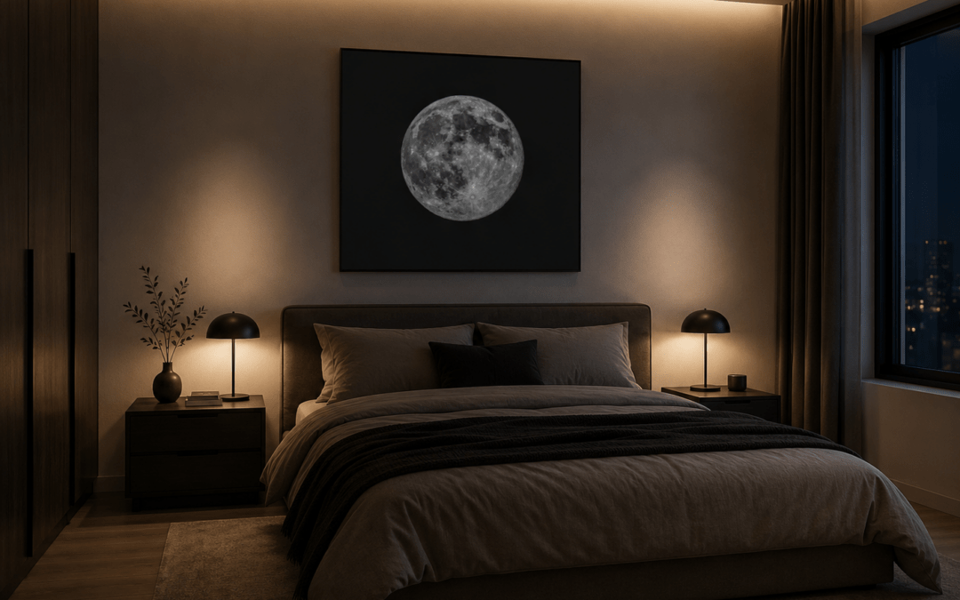 Mond im Schlafzimmer. Ein Blickfang der Träume real werden lässt.